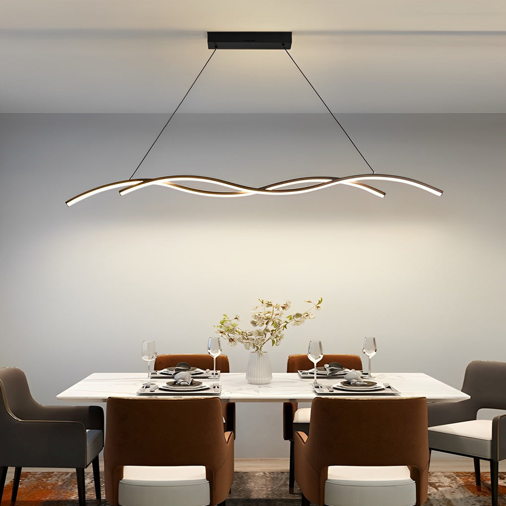 Double Wavy Hanging Ceiling Lamp Ha077473
