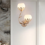 2 Light Glass Flower Led Simple European Style Wall Sconces Lighting