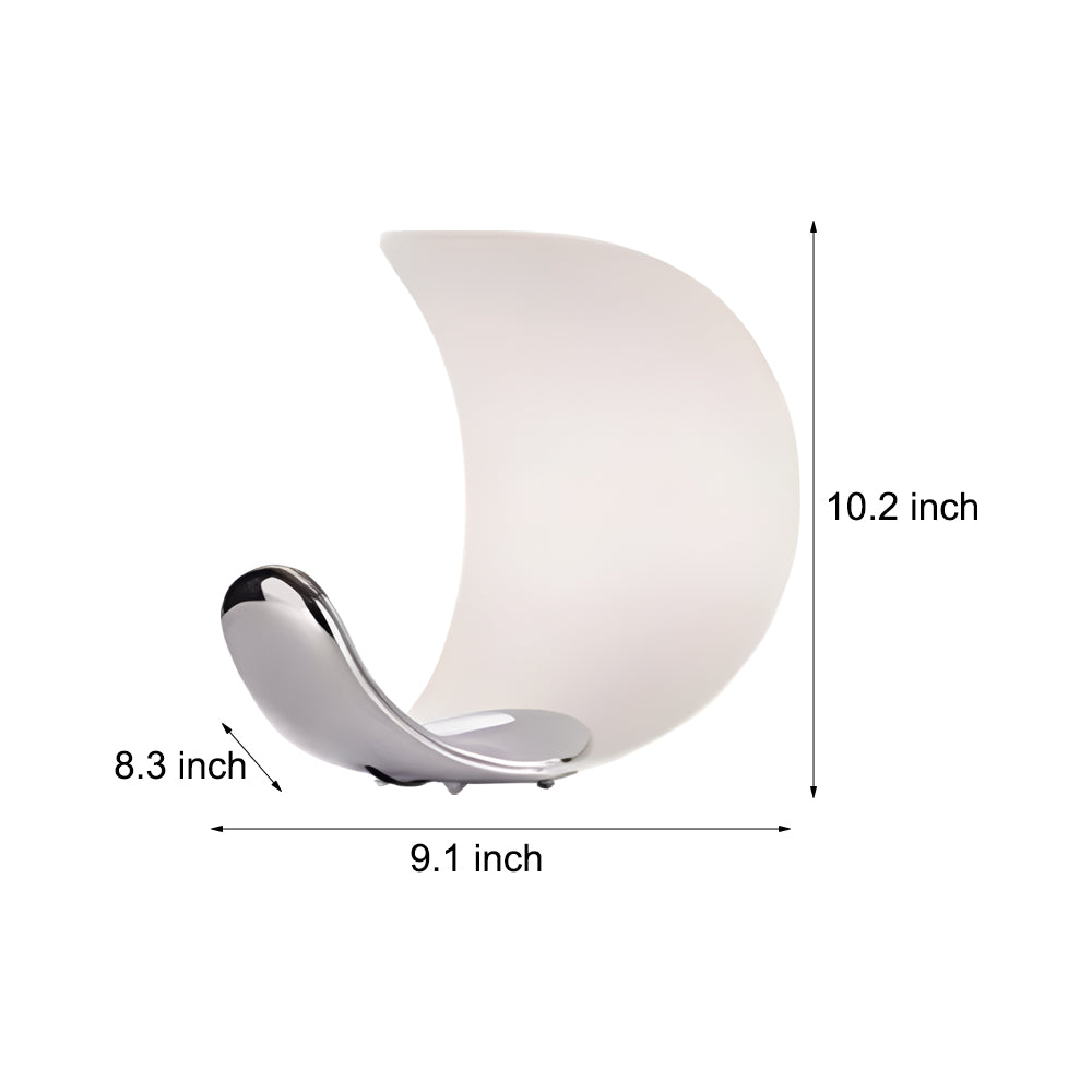 Curl Polished Silver Chrome Led Table Lamp Touch Control