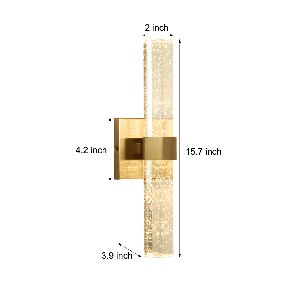 Long Strip Bubbles Crystal Shade Led Up Down Lighting Modern Wall Lamp