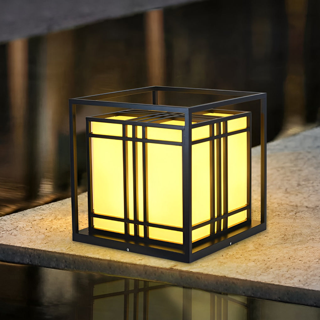 Retro Square Waterproof Outdoor Post Caps Lights