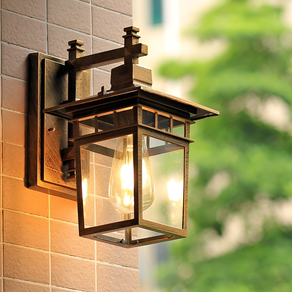 Glass Led Waterproof Retro Outdoor Wall Lamp Wall Sconce Lighting Without Bulb