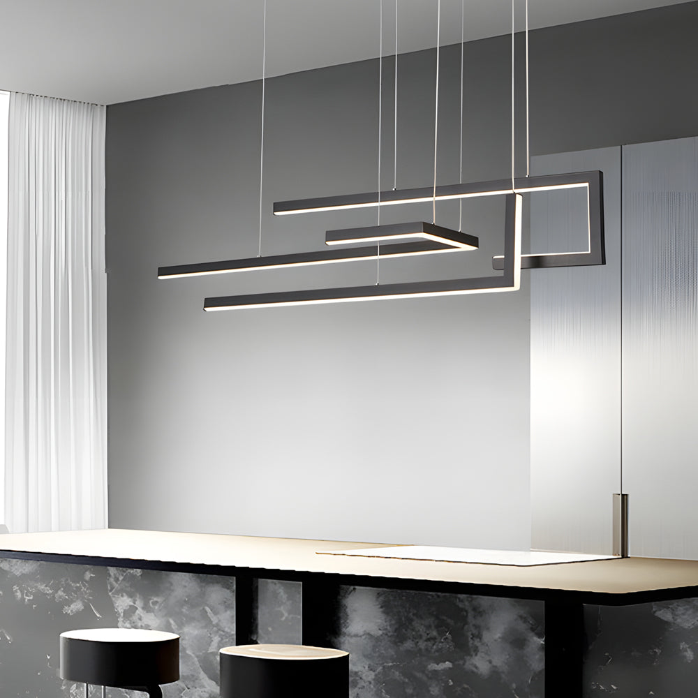 Strips Geometric Led Dimmable With Remote Control Nordic Dining Chandelier Li002745