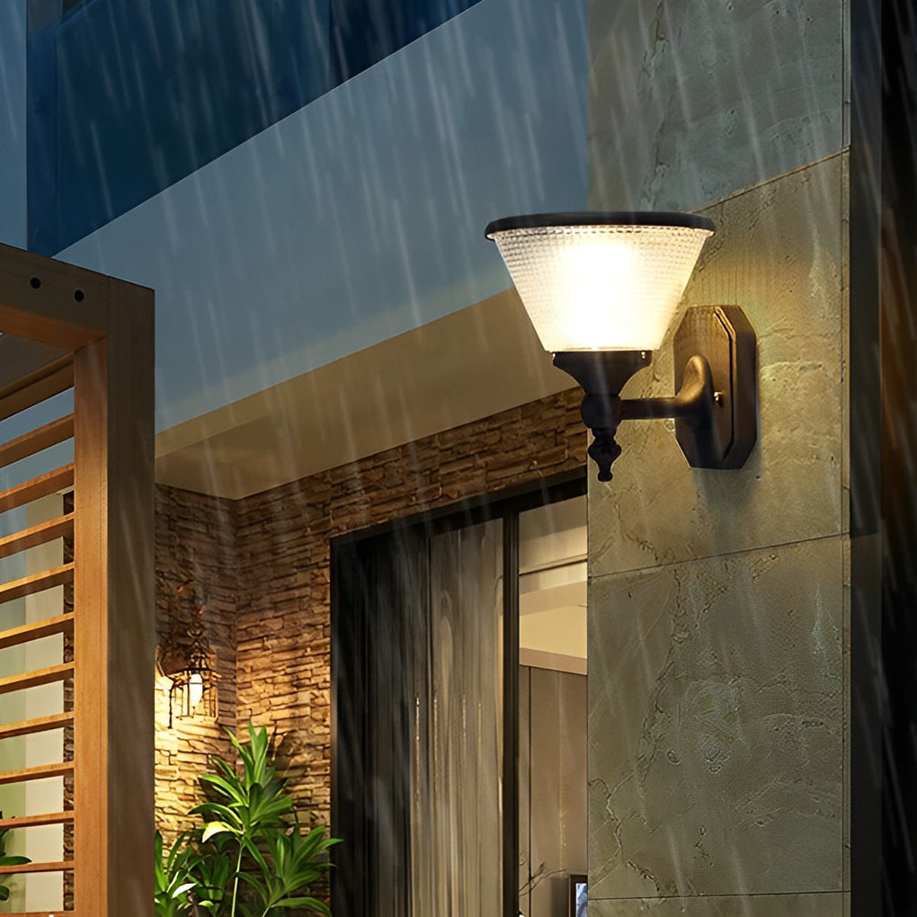 1 Light Black Led Dusk To Dawn Solar Outdoor Wall Light