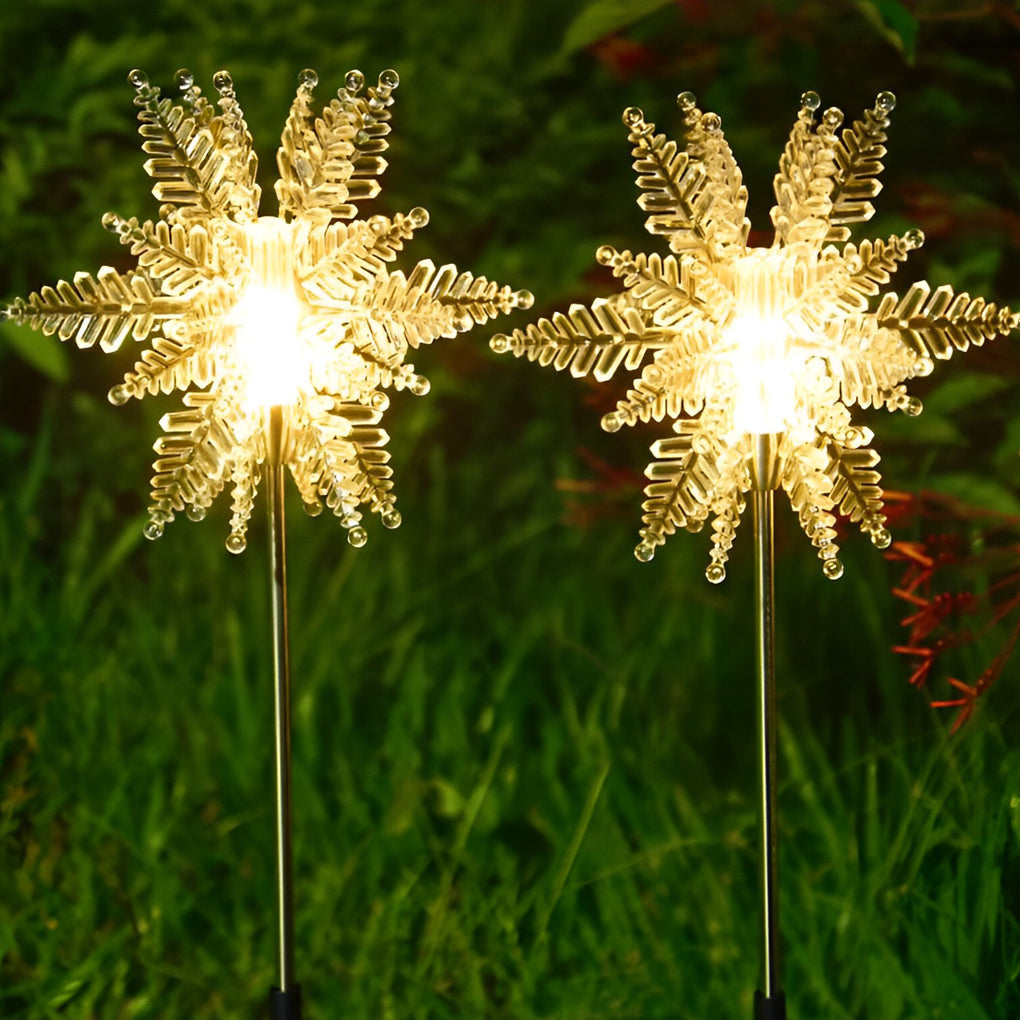 2Pcs Creative Snowflakes Decor Lawn Light Ha080966
