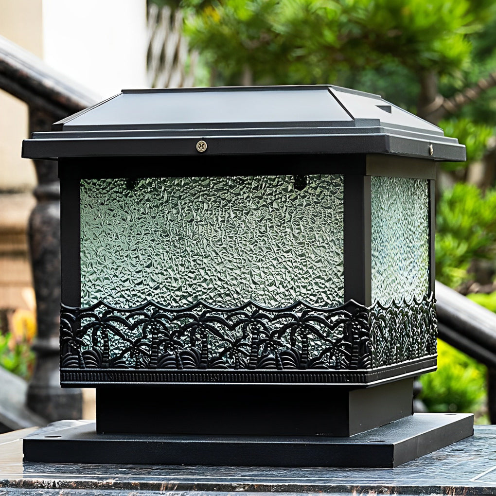 Square Solar Fence Post Lights Ha077384