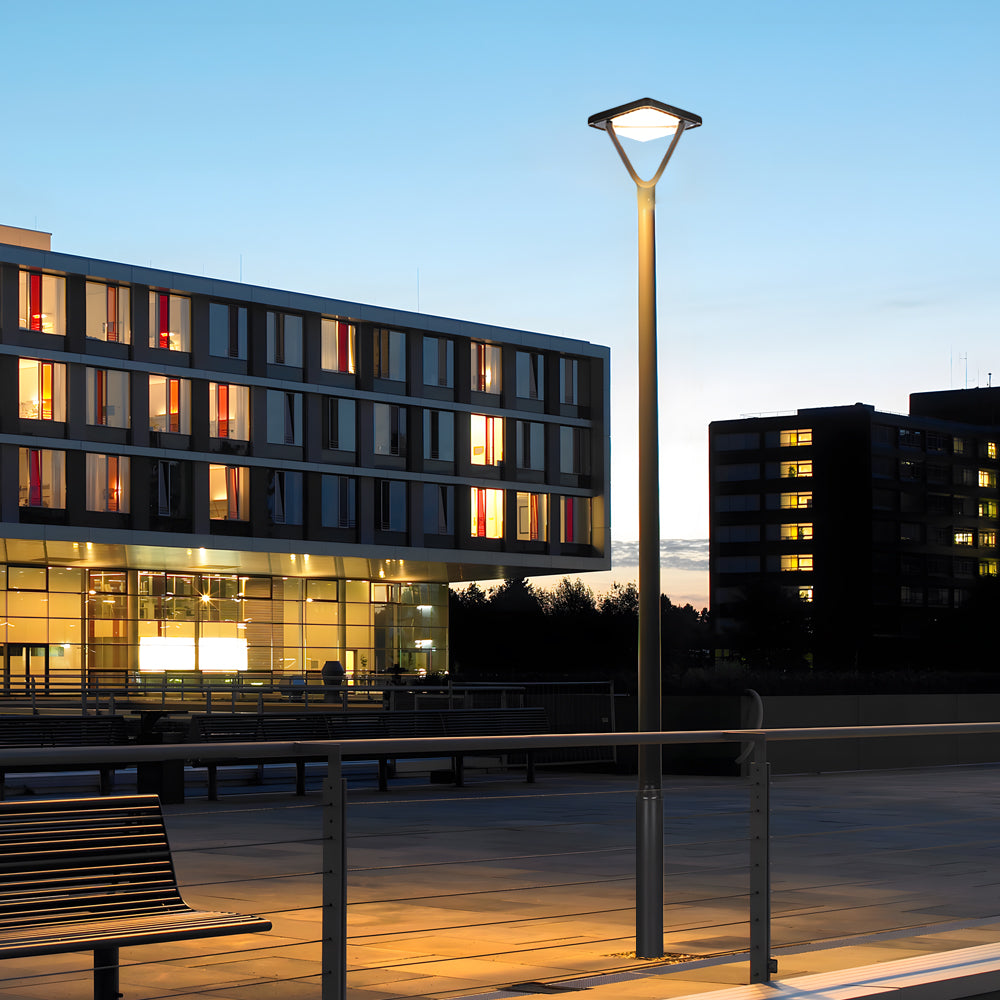 Black Led Solar Lamp Post And Pole Street Lights
