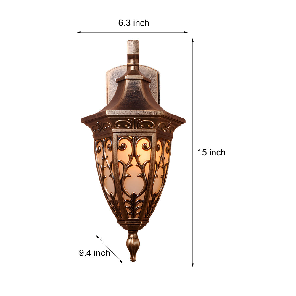 Outdoor Vintage Bronze Wall Light 1 Light Wall Mount Lantern