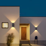 Rectangular Waterproof Up And Down Lights Led Solar Modern Wall Sconce Lighting