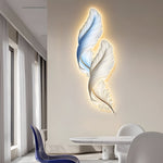 Feathers Creative Luxury Decorative Painting Usb Remote Led Wall Lights