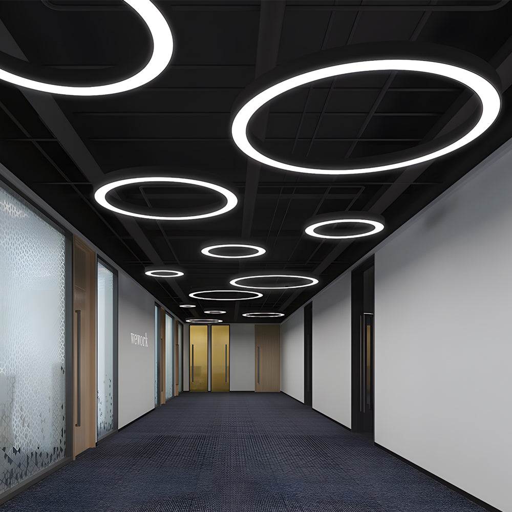 Round Ring Hanging Profile Light Suspended Office Led Pendant Light For Gyms