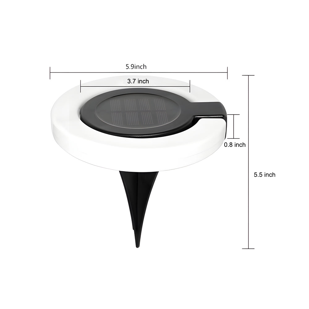 4Pcs Round Foldable Solar Deck Lamp Set Modern Outdoor Disk Lights