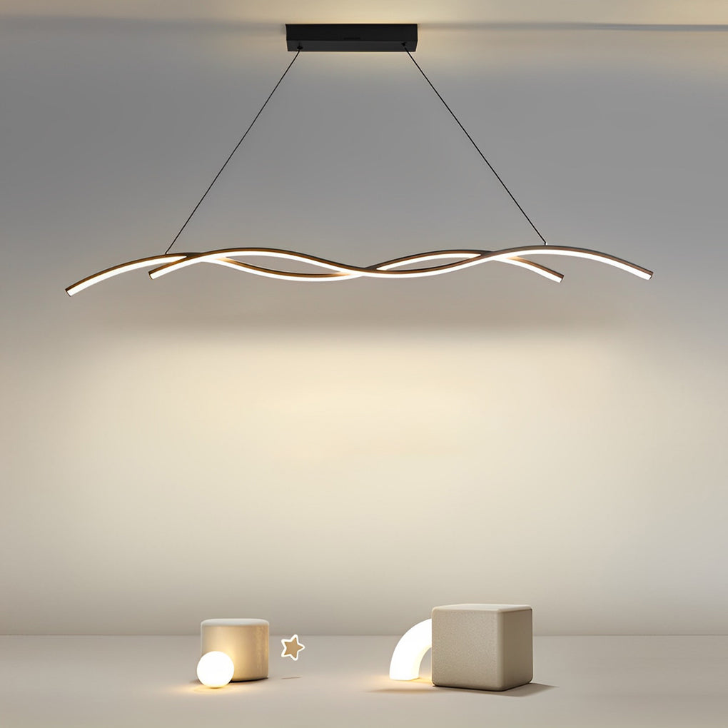 Double Wavy Hanging Ceiling Lamp Ha077473