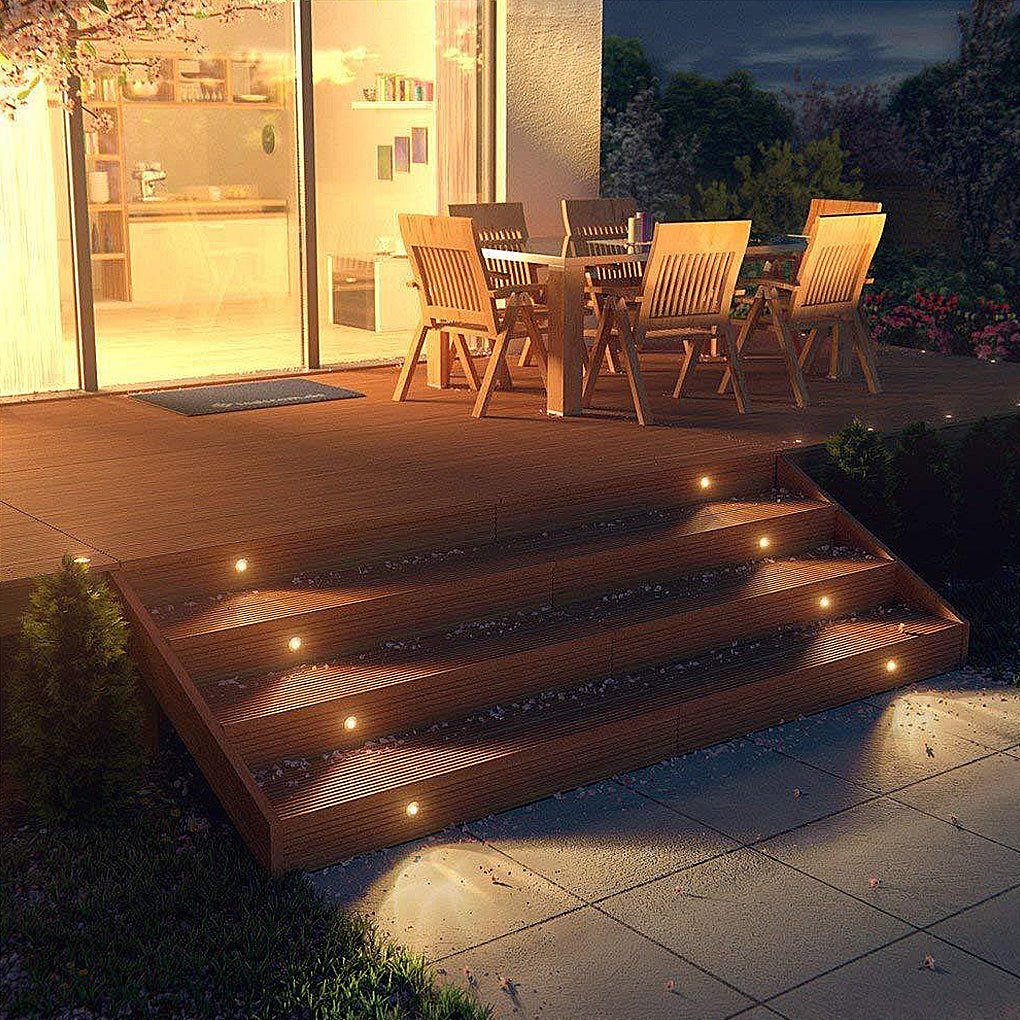 White Stainless Steel 1 5W Led Deck Step In Ground Well Lights