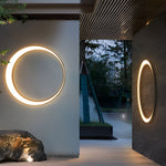 Minimalist Creative Outdoor Round Moon Led Waterproof Exterior Wall Sconces