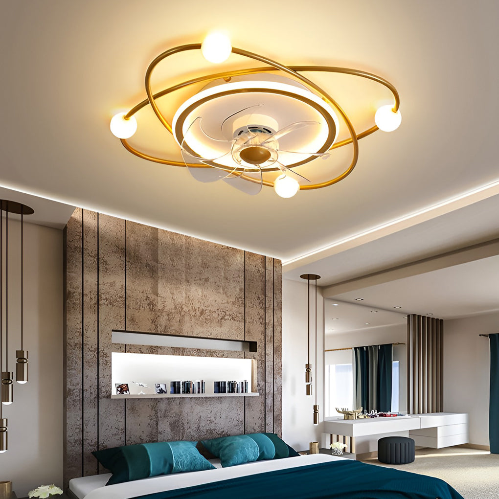 Stepless Dimming Led Nordic Ceiling Fan Light