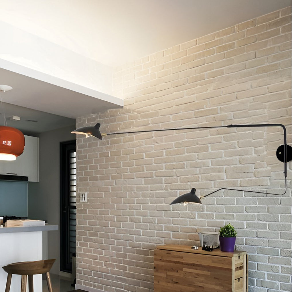 Adjustable Iron Swing Arm Wall Lamp