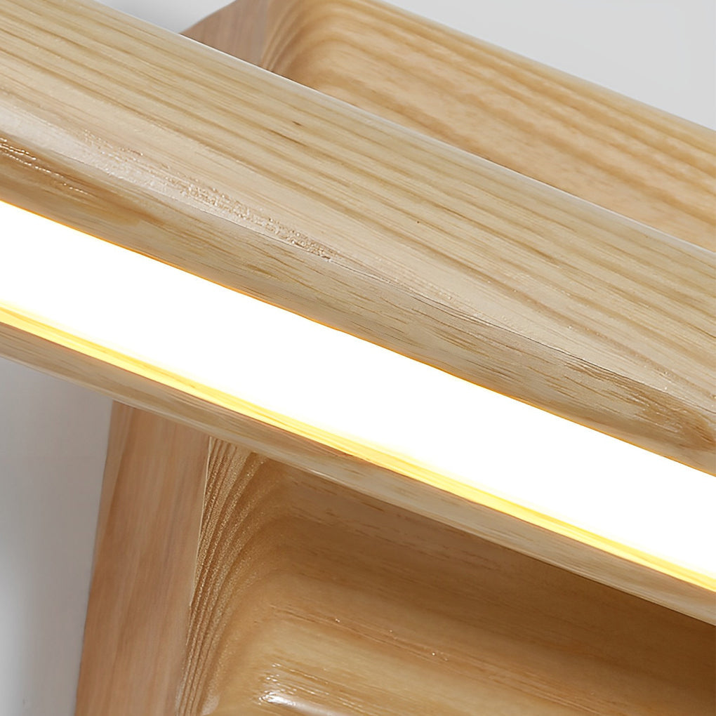 Rotatable Wood Bathroom Vanity Light Dimmable Led