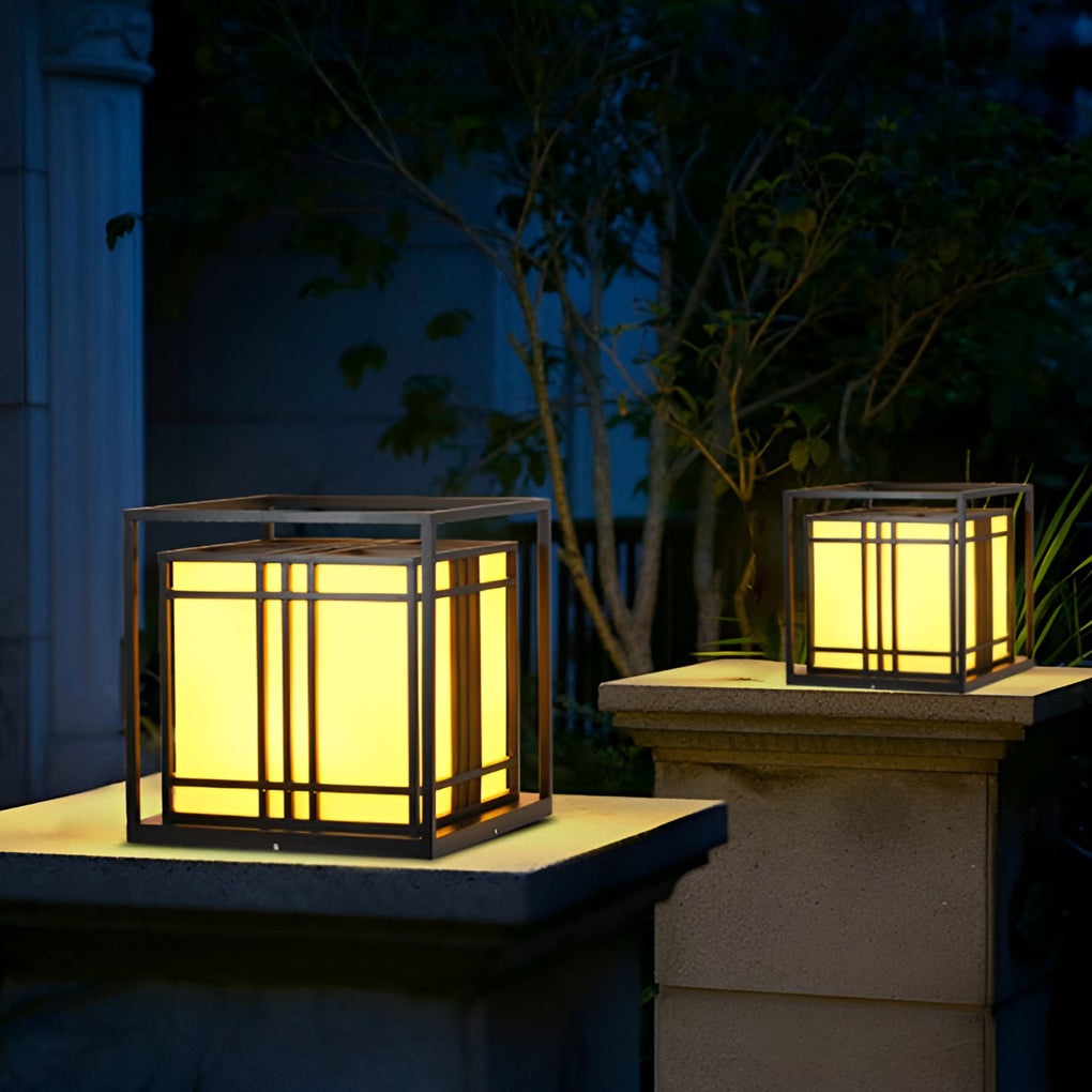 Retro Square Waterproof Outdoor Post Caps Lights