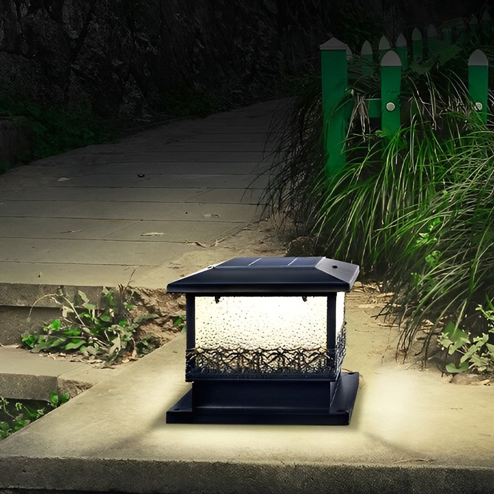 Square Solar Fence Post Lights Ha077384