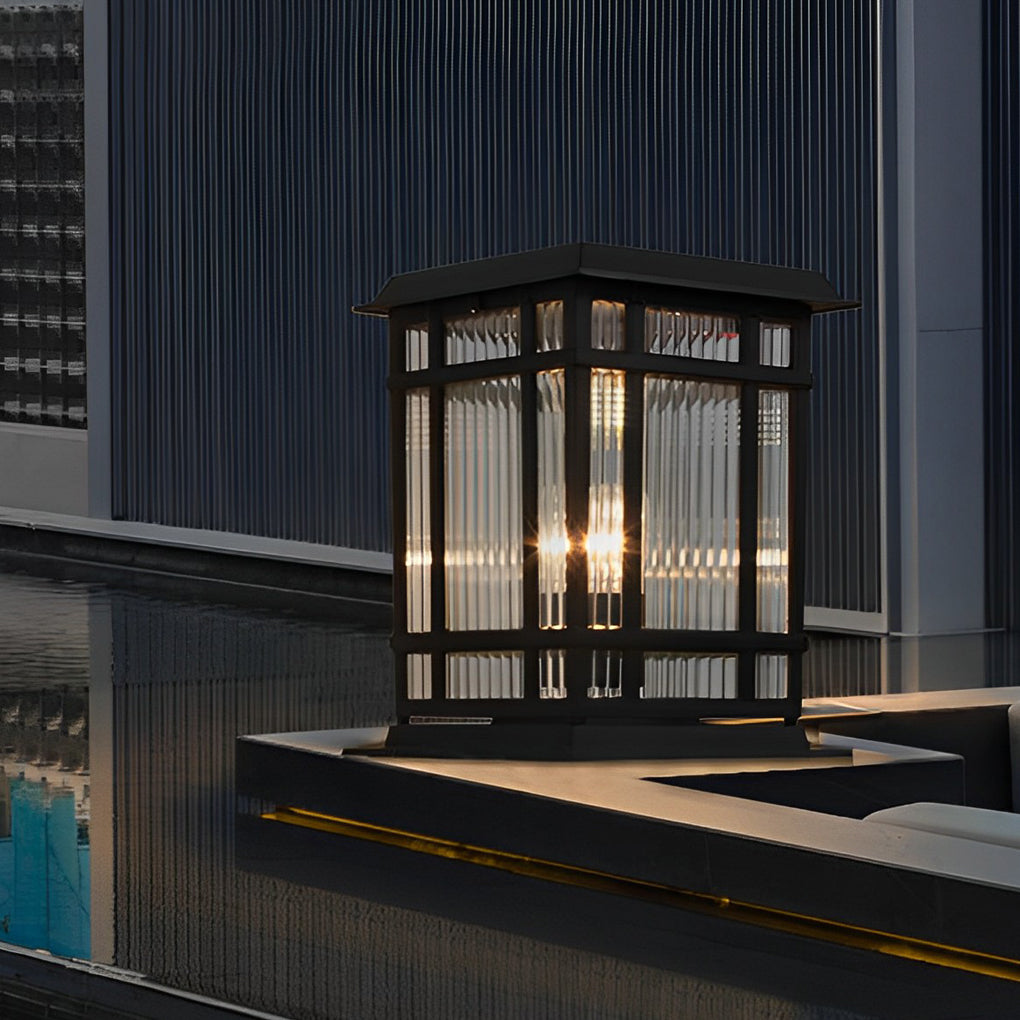 Retro Glass Modern Solar Fence Post Lights Li002318
