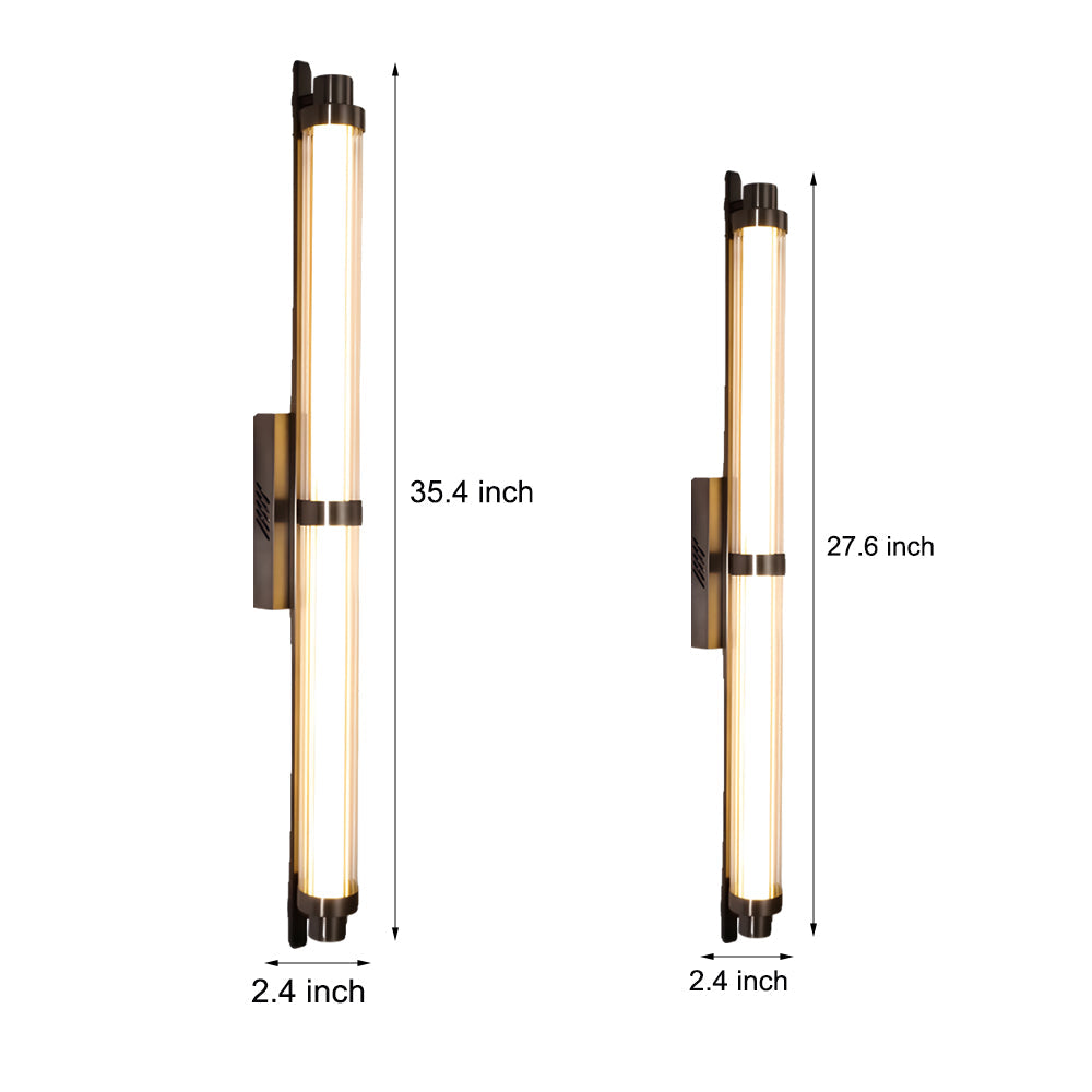 Modern Long Acrylic Tube Led Metallic Indoor Sconce Wall Lamp 27 55 35 43