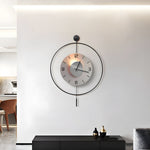 Battery Operated Round Led Hanging Metal Wall Clock