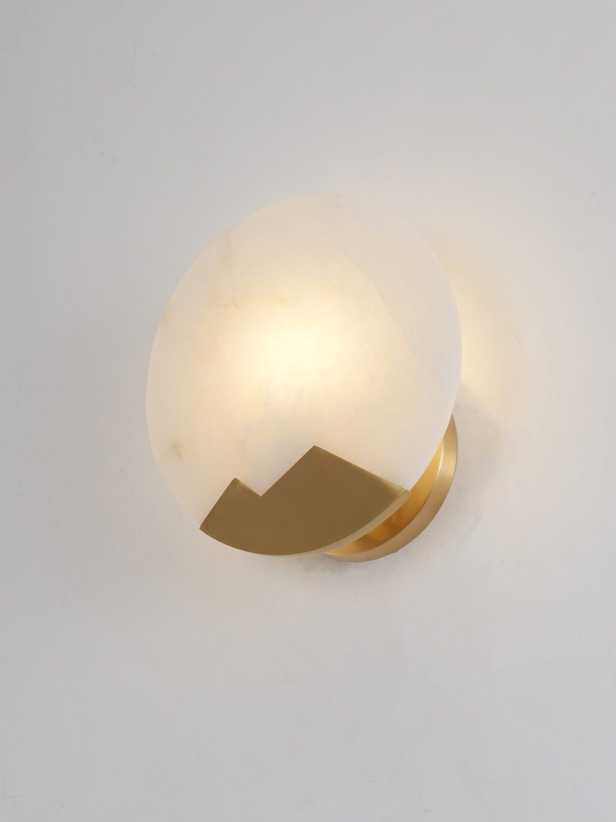 Alabaster Brass Wall Light