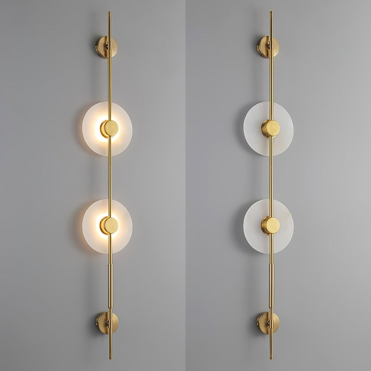 Alabaster Orb Vertical Wall Sconce