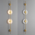 Alabaster Orb Vertical Wall Sconce