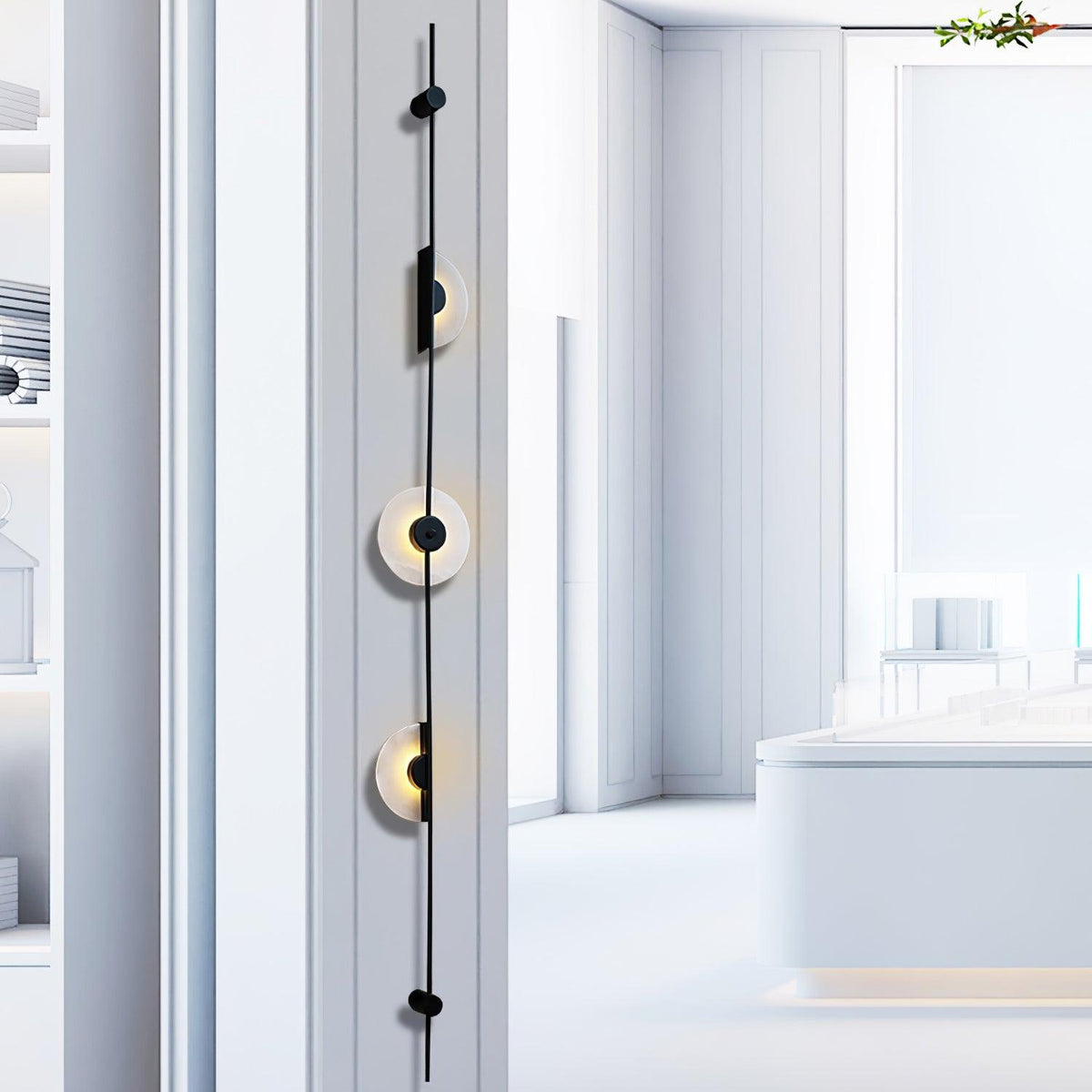 Alabaster Orb Vertical Wall Sconce