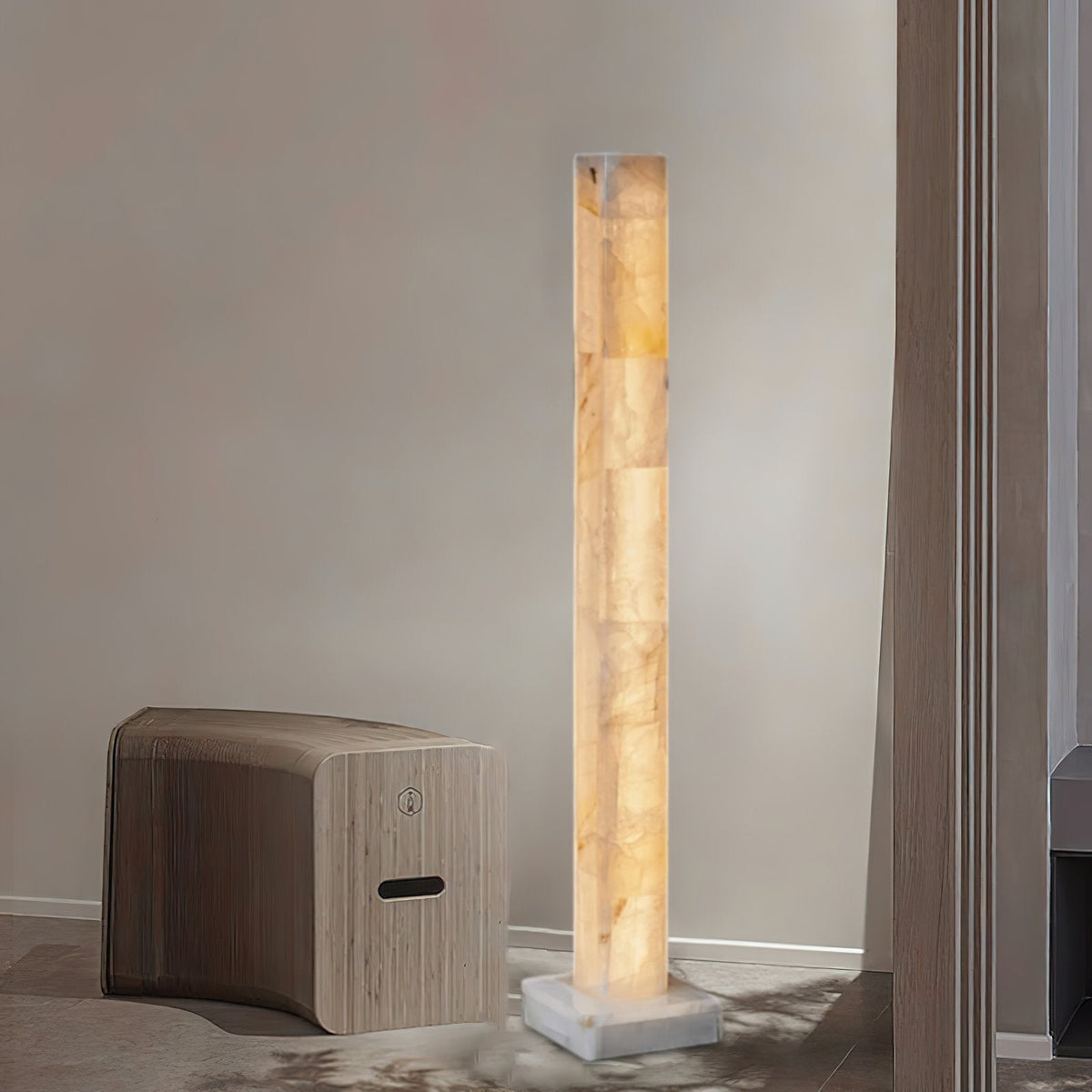 Alabaster Square Column Floor Lamp