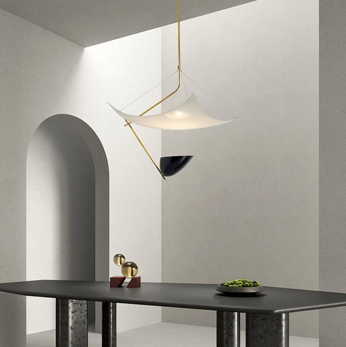 Angelo Lelii Style Brass Pendant Light - Luxury Mid-Century Modern Chandelier for Dining Room