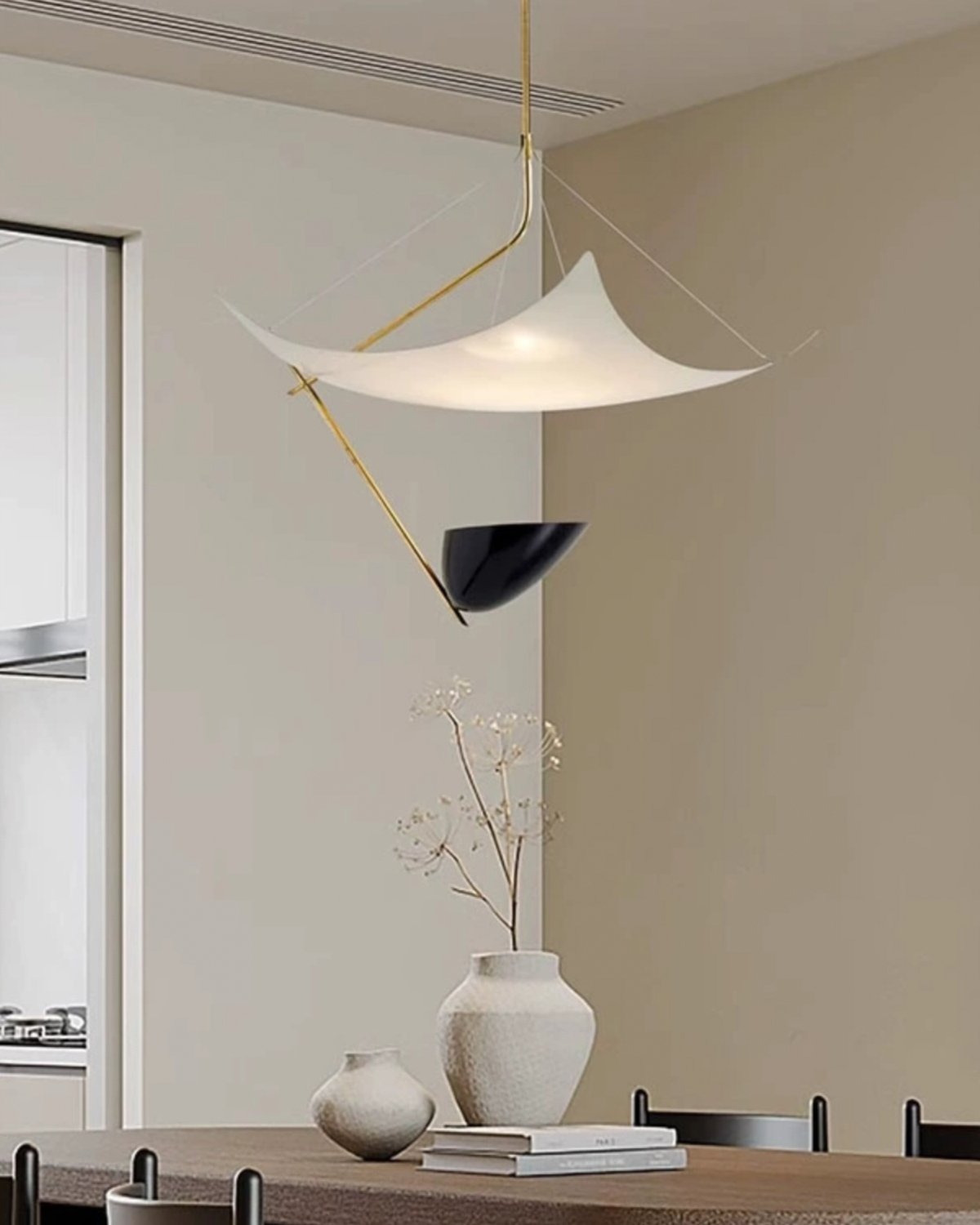 Angelo Lelii Style Brass Pendant Light - Luxury Mid-Century Modern Chandelier for Dining Room