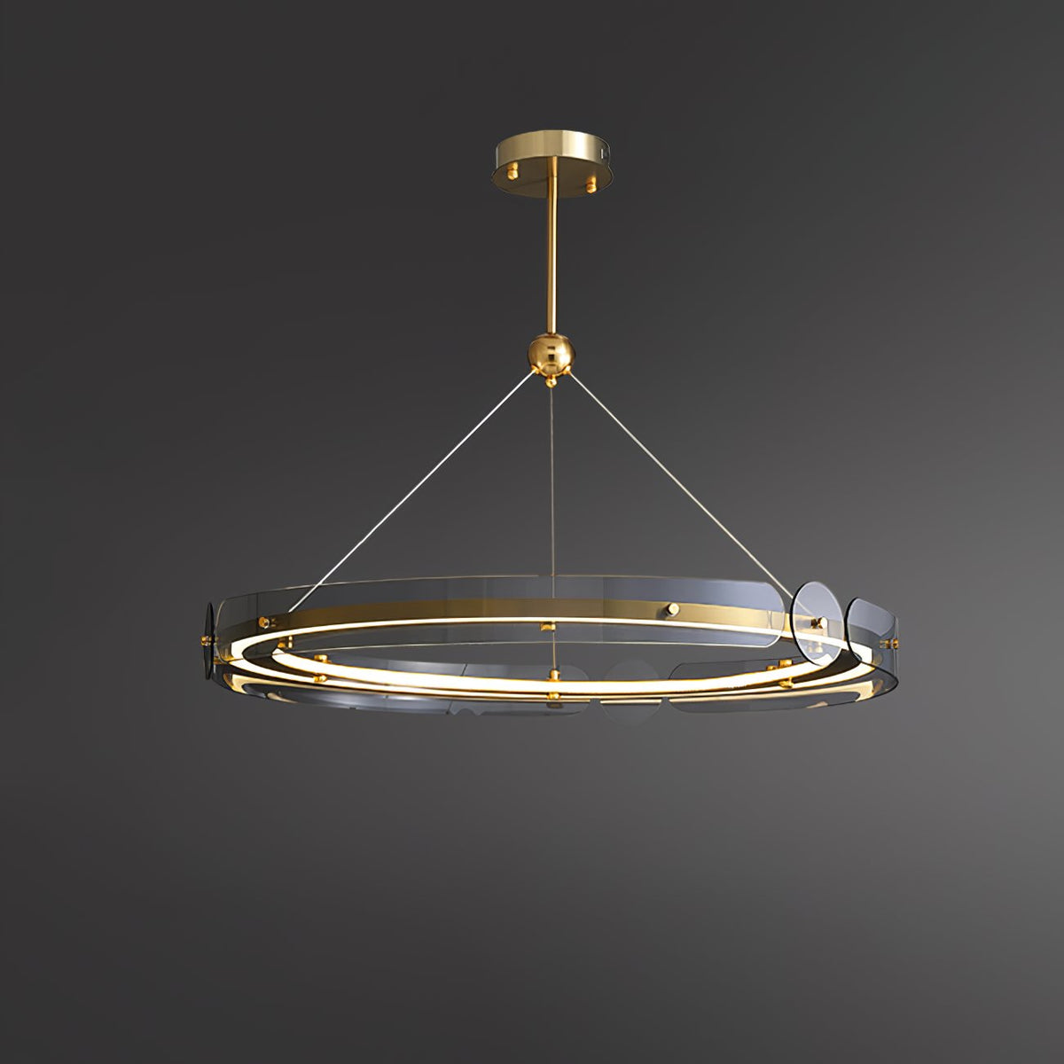 Arisha LED Pendant Light Modern Gold Metal Glass Ceiling Lamp for Dining Room Living Room