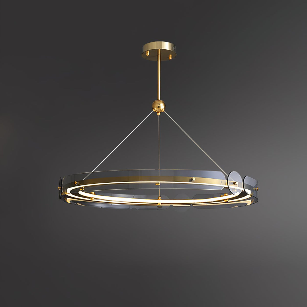 Arisha LED Pendant Light Modern Gold Metal Glass Ceiling Lamp for Dining Room Living Room