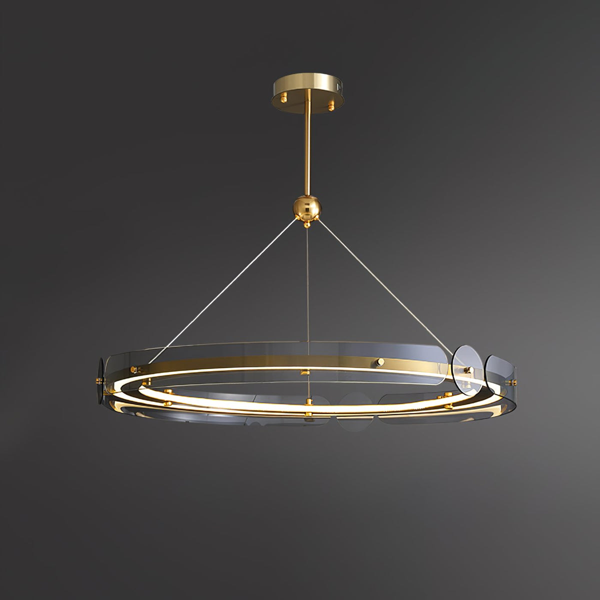 Arisha LED Pendant Light Modern Gold Metal Glass Ceiling Lamp for Dining Room Living Room