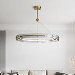 Arisha LED Pendant Light Modern Gold Metal Glass Ceiling Lamp for Dining Room Living Room