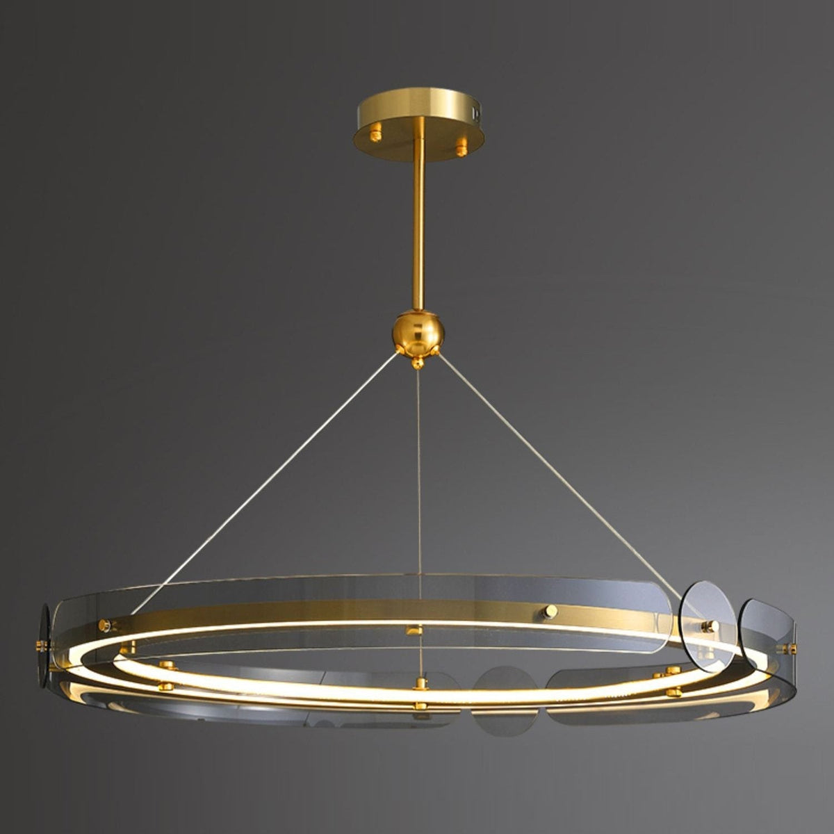 Arisha LED Pendant Light Modern Gold Metal Glass Ceiling Lamp for Dining Room Living Room
