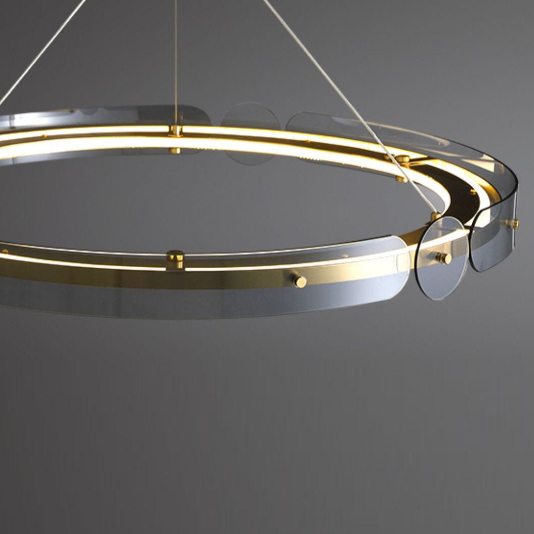 Arisha LED Pendant Light Modern Gold Metal Glass Ceiling Lamp for Dining Room Living Room