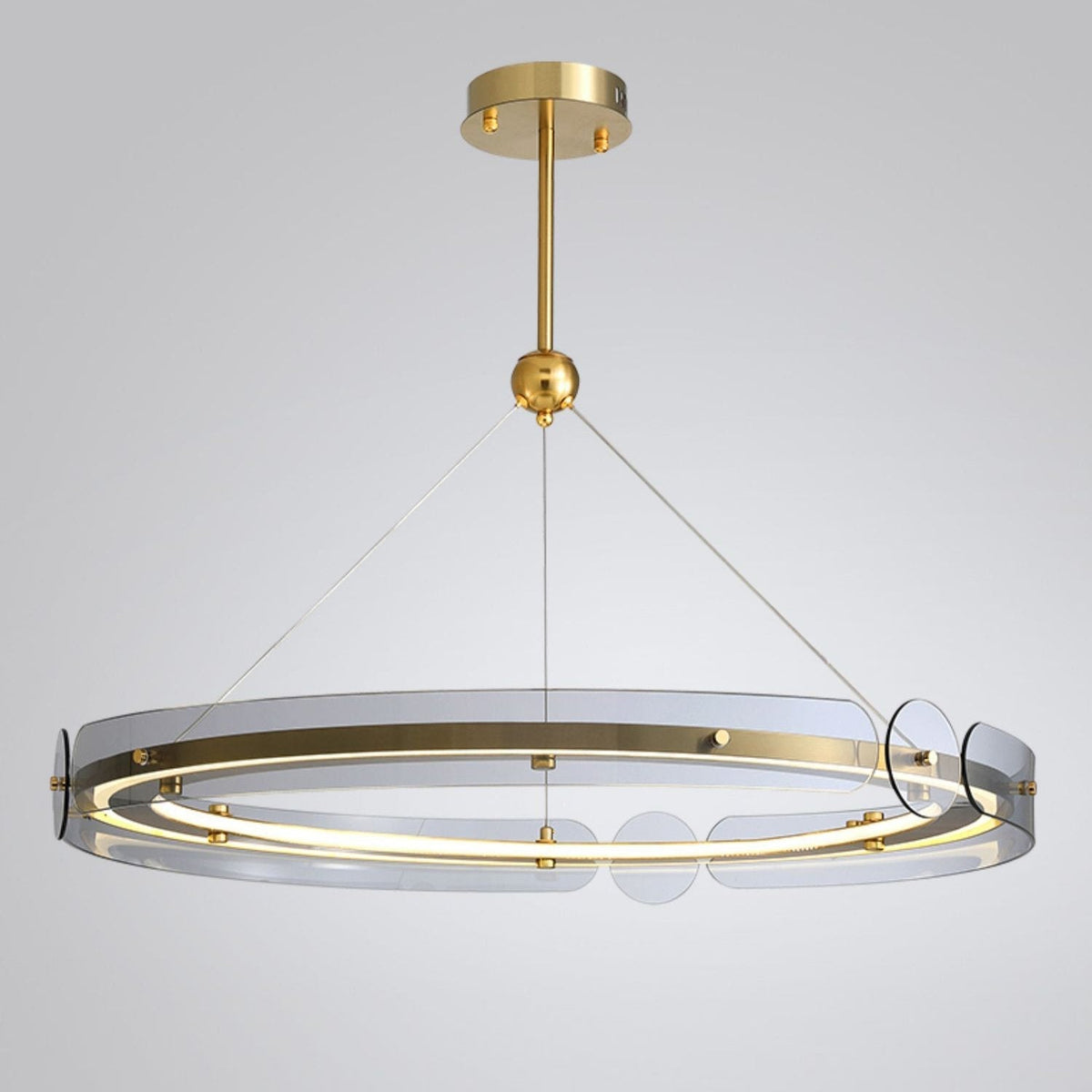 Arisha LED Pendant Light Modern Gold Metal Glass Ceiling Lamp for Dining Room Living Room