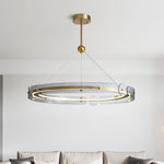 Arisha LED Pendant Light Modern Gold Metal Glass Ceiling Lamp for Dining Room Living Room