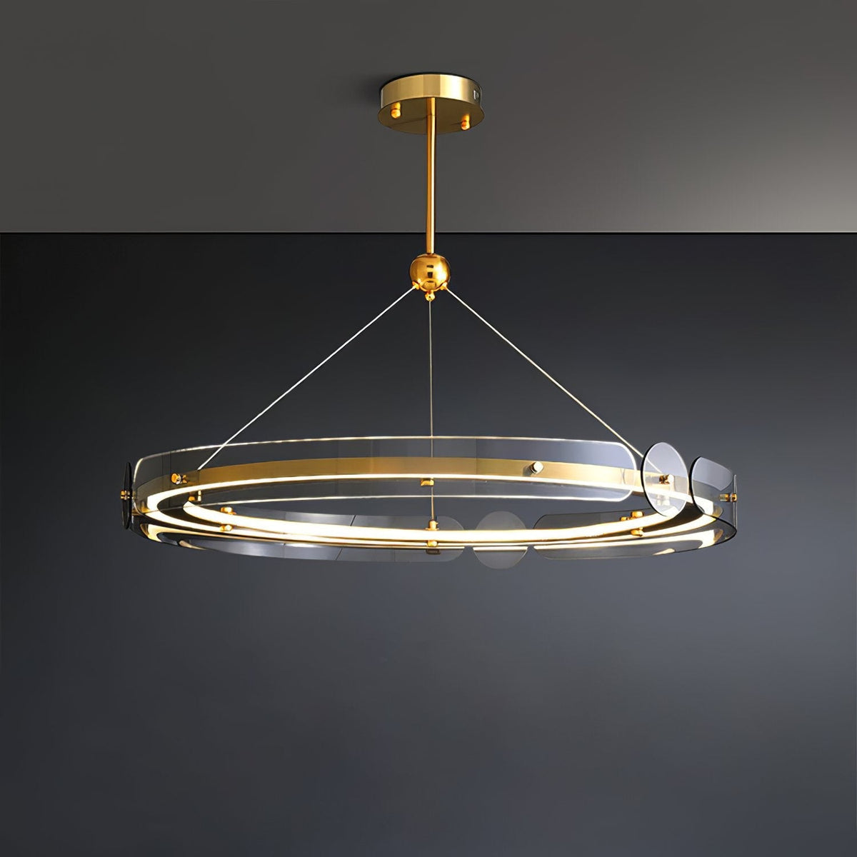 Arisha LED Pendant Light Modern Gold Metal Glass Ceiling Lamp for Dining Room Living Room