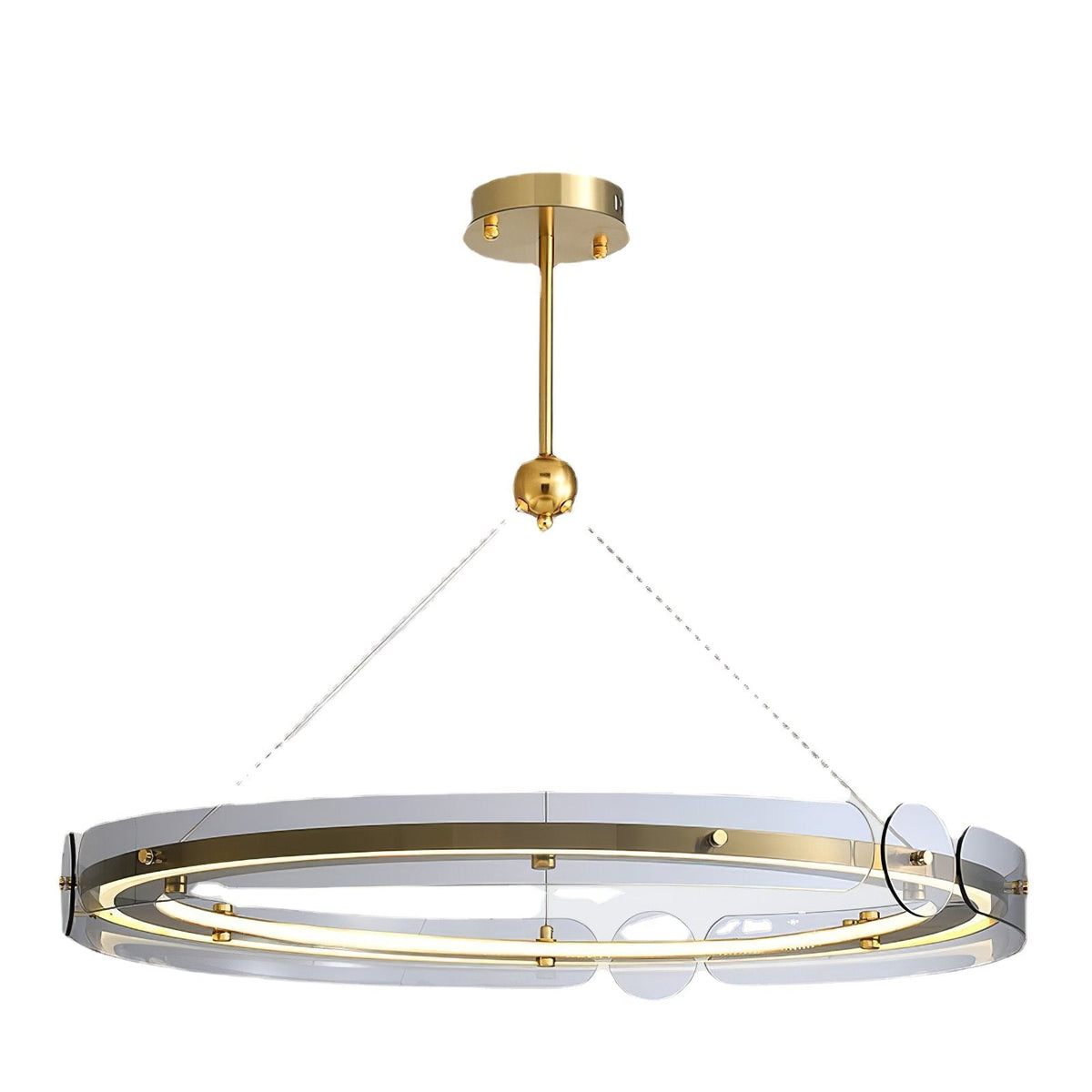 Arisha LED Pendant Light Modern Gold Metal Glass Ceiling Lamp for Dining Room Living Room