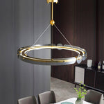 Arisha LED Pendant Light Modern Gold Metal Glass Ceiling Lamp for Dining Room Living Room