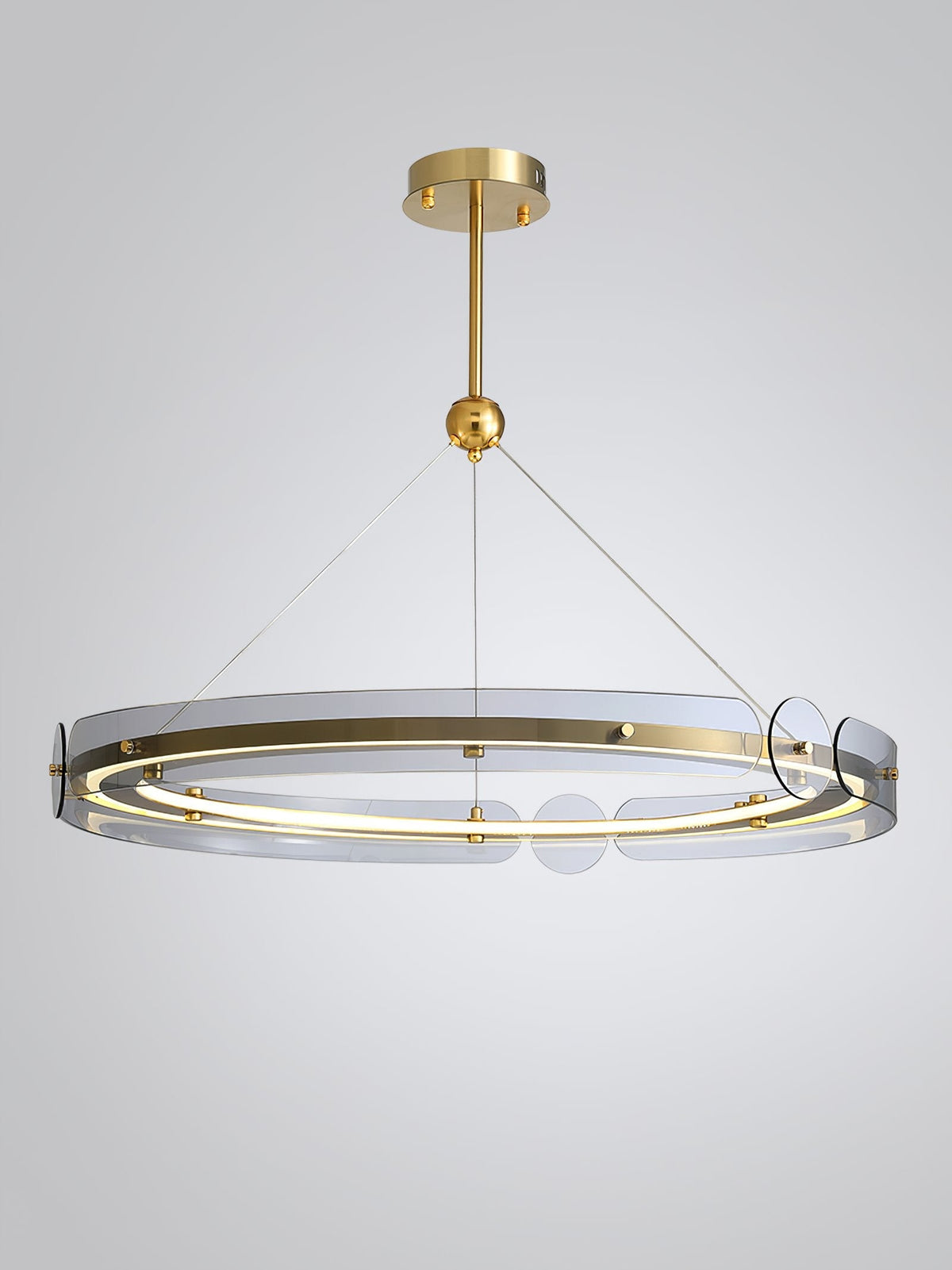 Arisha LED Pendant Light Modern Gold Metal Glass Ceiling Lamp for Dining Room Living Room