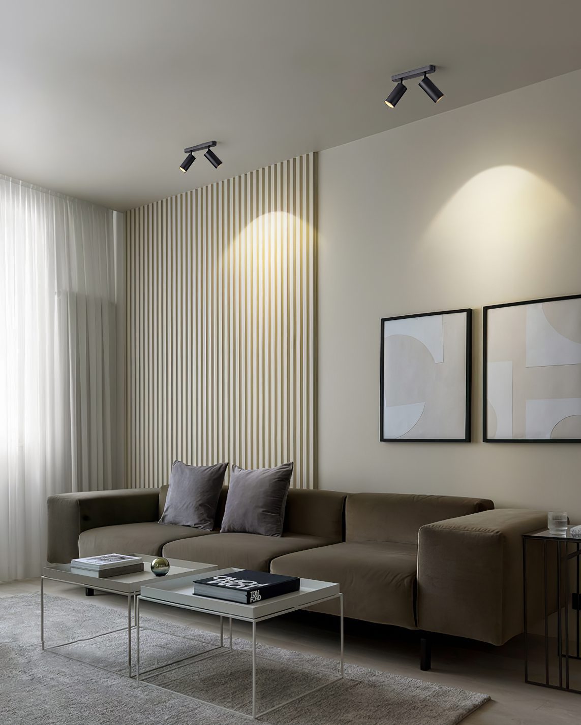 Modern LED Track Dual Head Downlight for Living Room & Bedroom