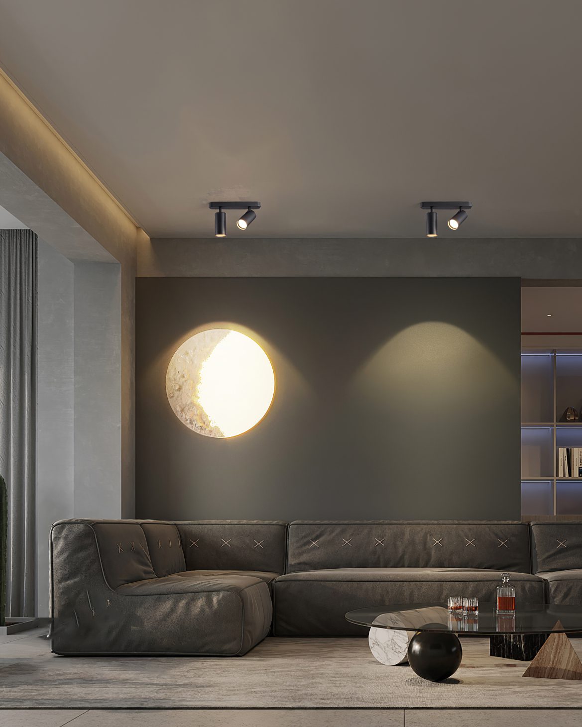 Modern LED Track Dual Head Downlight for Living Room & Bedroom