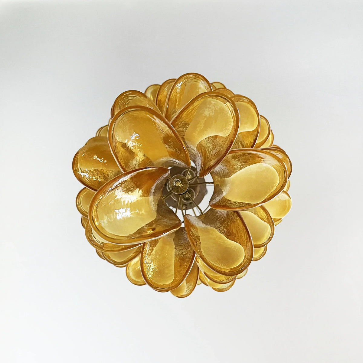 Beautiful Murano Amber Petals Spiral Chandelier