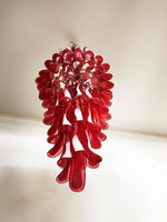 Beautiful Murano Red Petals Spiral Chandelier